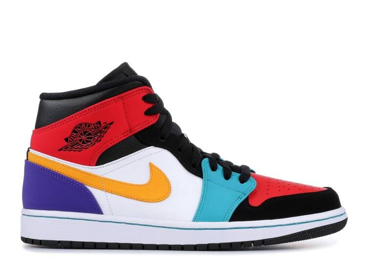 

Кроссовки AIR JORDAN 1 MID 'MULTI-COLOR', белый, Белый;синий
