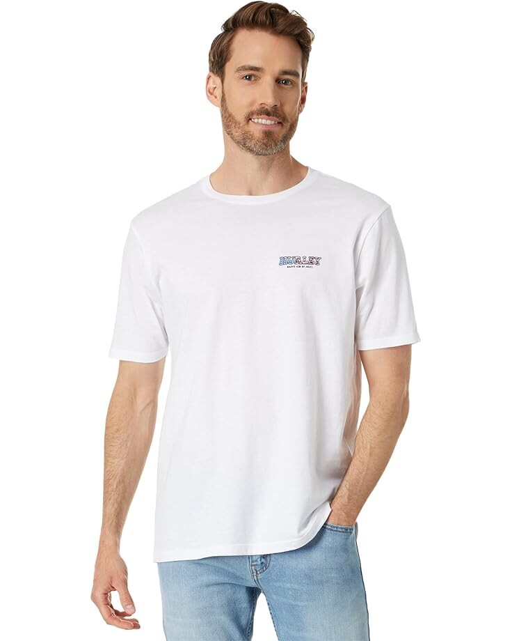 

Футболка Hurley Shred White & Blue Short Sleeve Tee, белый