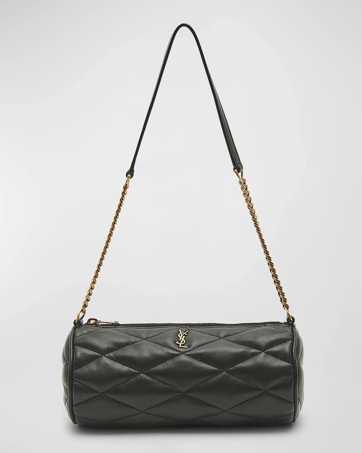 

Сумка на плечо Sade Mini YSL Tube из стеганой гладкой кожи Saint Laurent, цвет Black