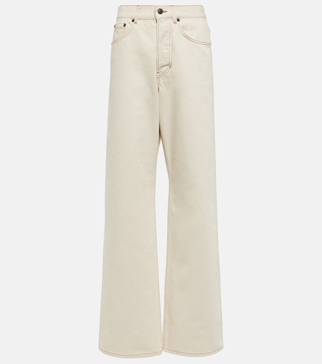 

Прямые джинсы с высокой посадкой Dries Van Noten, белый