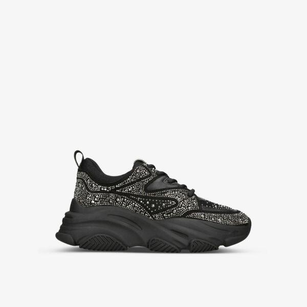 

Кроссовки PRIVY 951 из плетеной ткани с кристаллами и низким берцем Steve Madden, черный