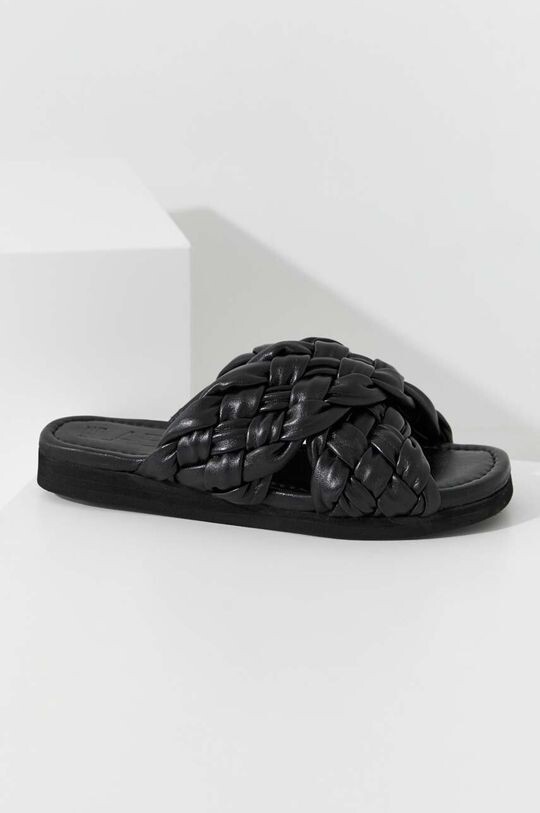 

Кожаные шлепанцы Answear Lab, черный
