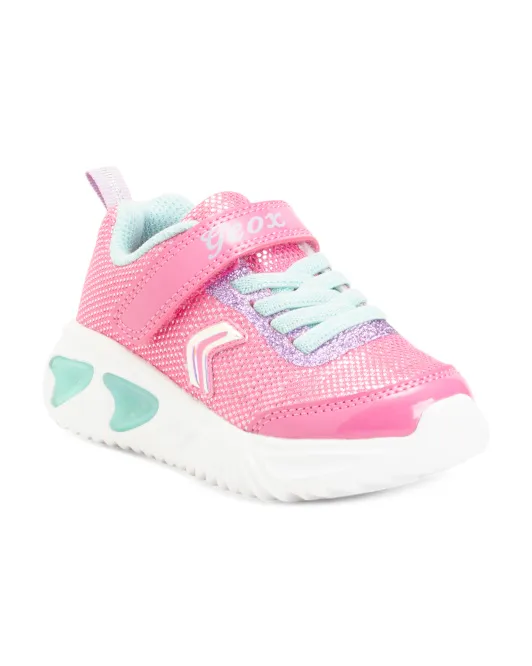

Спортивные кроссовки на шнуровке с подсветкой Assister Geox, цвет Fuschia Multi