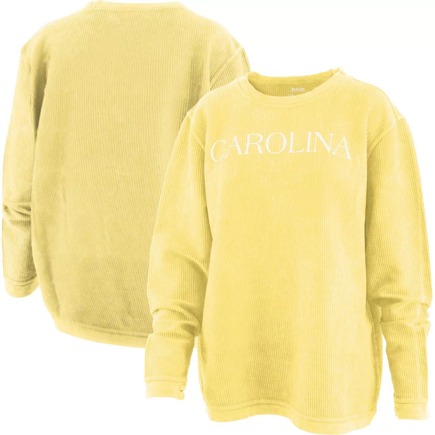 цена Женский удобный вельветовый пуловер с принтом Pressbox, желтый North Carolina Tar Heels, толстовка