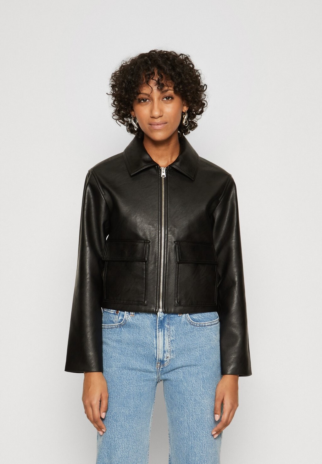 

Куртка из искусственной кожи Jacket Abercrombie & Fitch, цвет black beauty
