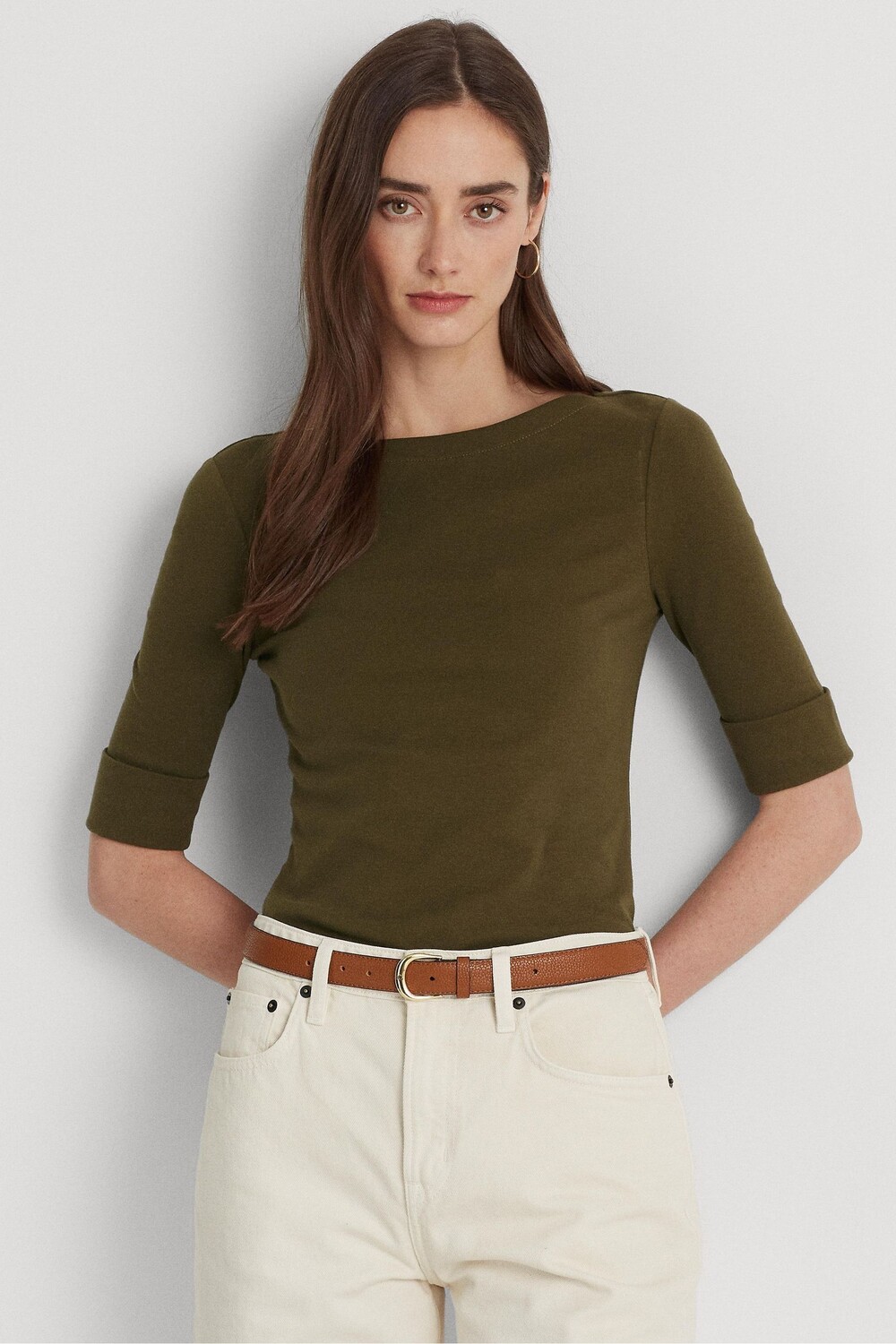 

Топ Ralph Lauren Lauren Judy из эластичного хлопка Lauren Ralph Lauren, зеленый