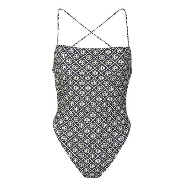 

Купальник tory burch monogram print swimsuit Tory Burch, серый