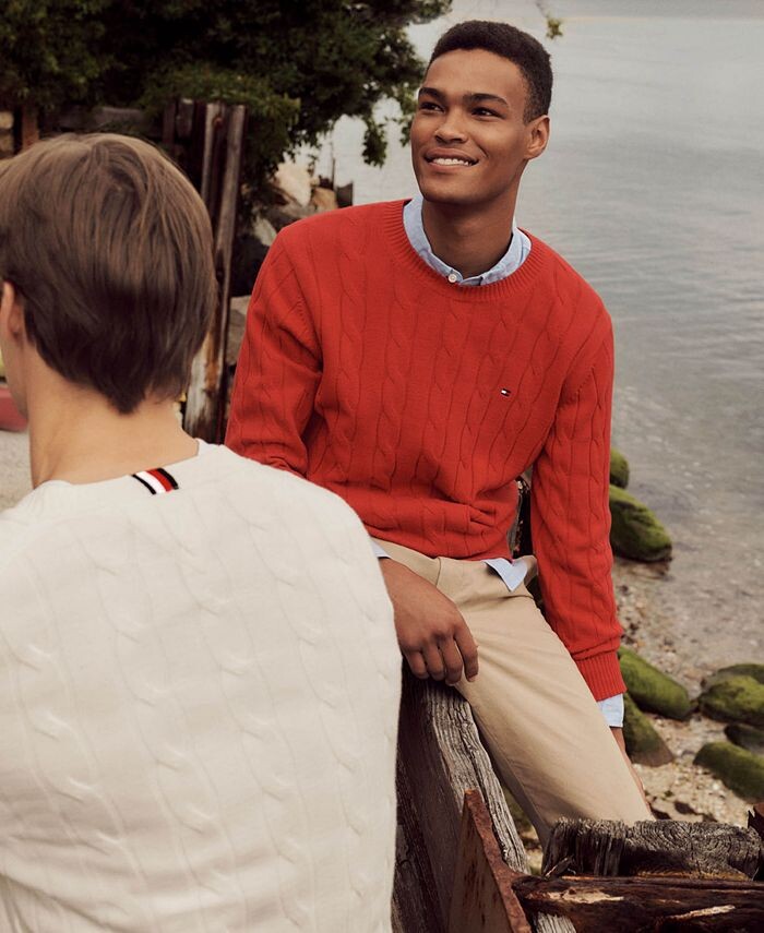 

Мужской классический свитер с круглым вырезом Tommy Hilfiger, красный