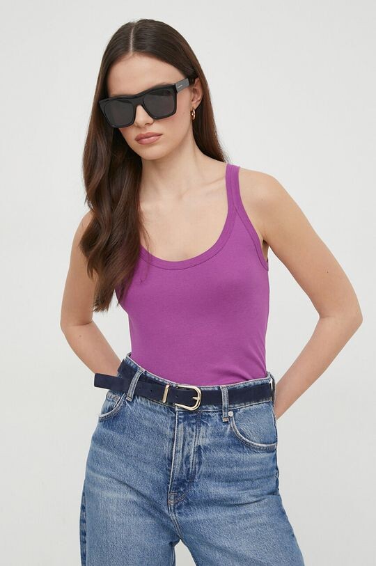 

Хлопковый топ United Colors of Benetton, фиолетовый