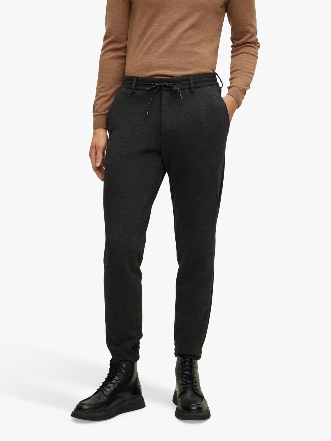 

Брюки из эластичного трикотажа HUGO BOSS Genius Performance, темно-серые, Серый