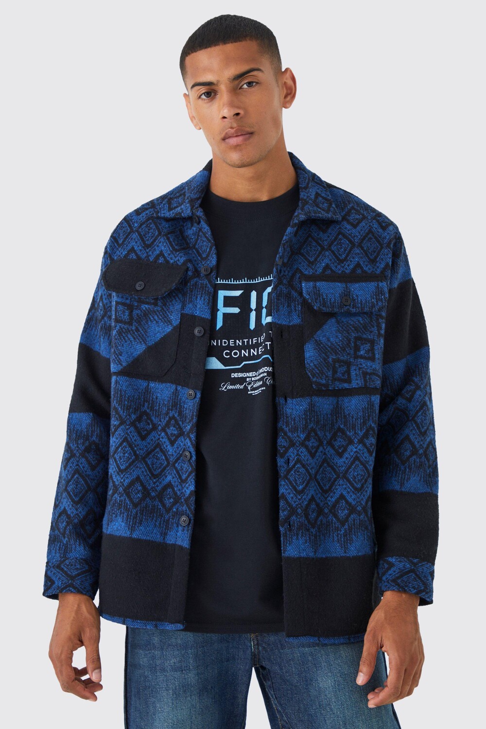 

Рубашка aztec с длинным рукавом Boohoo, разноцветный