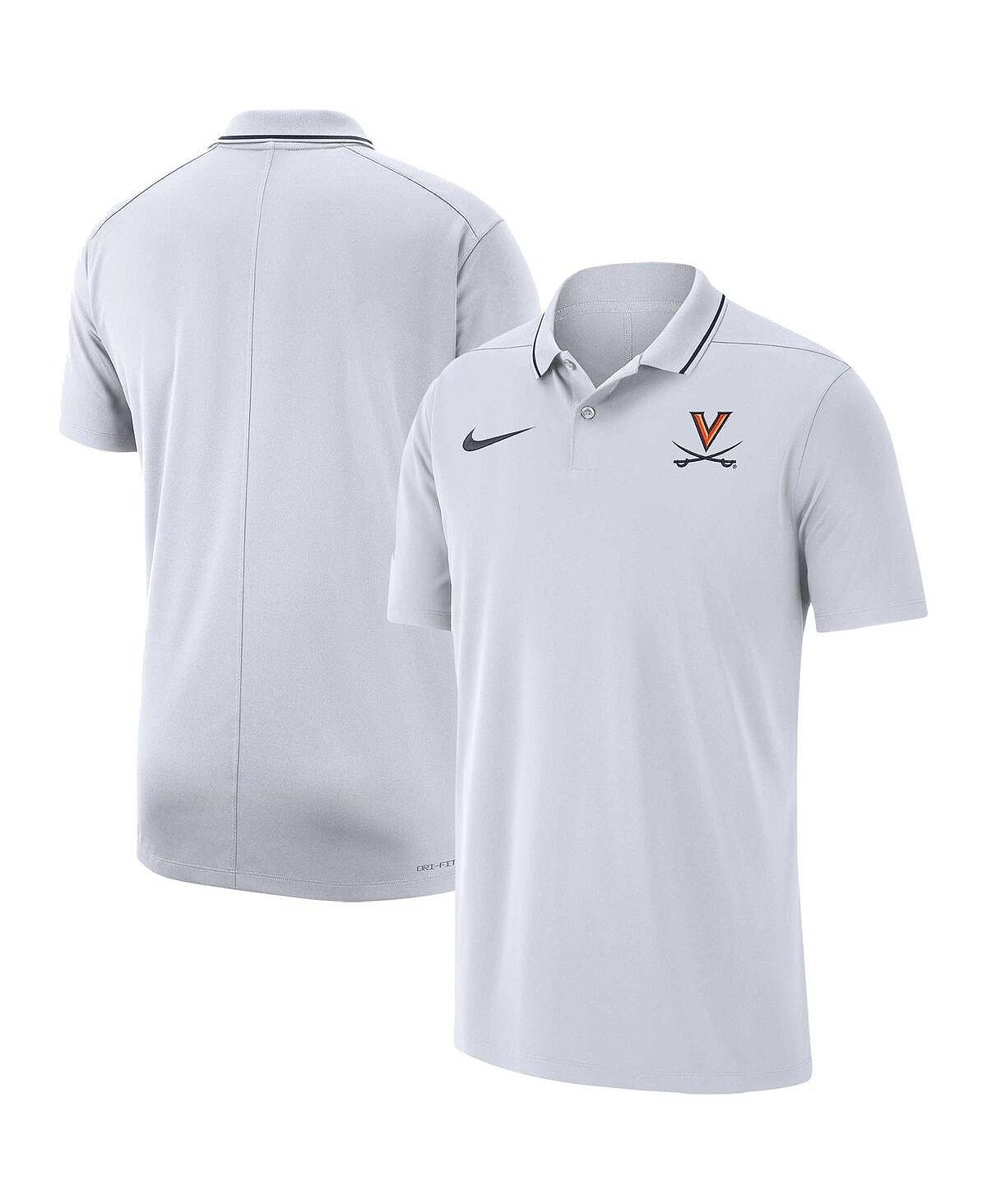 virginia 30 предметов Мужская белая рубашка-поло Virginia Cavaliers Coaches Performance Nike
