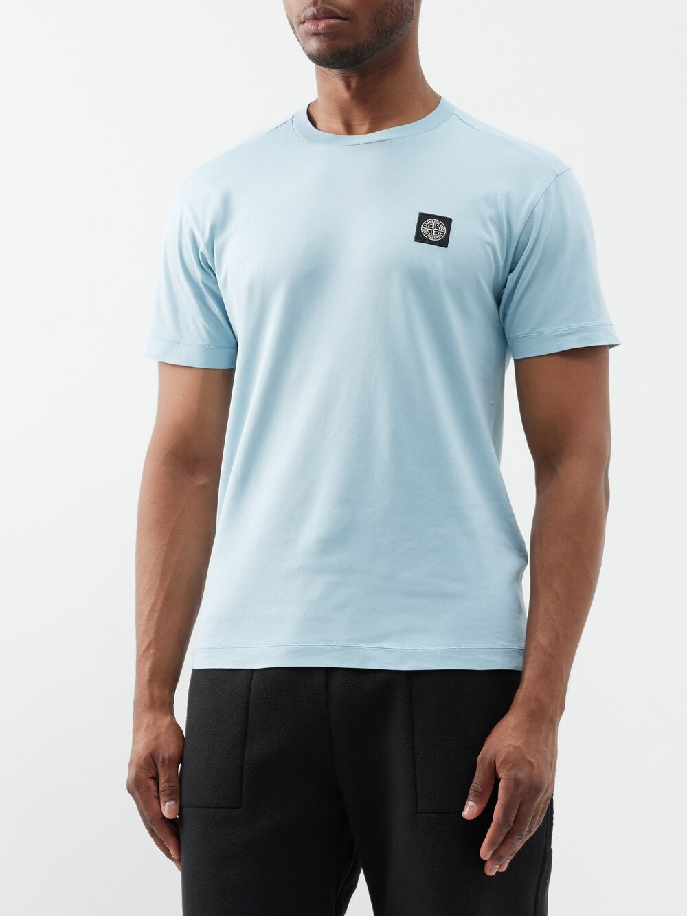 

Футболка из хлопкового джерси с нашивкой-логотипом Stone Island, синий