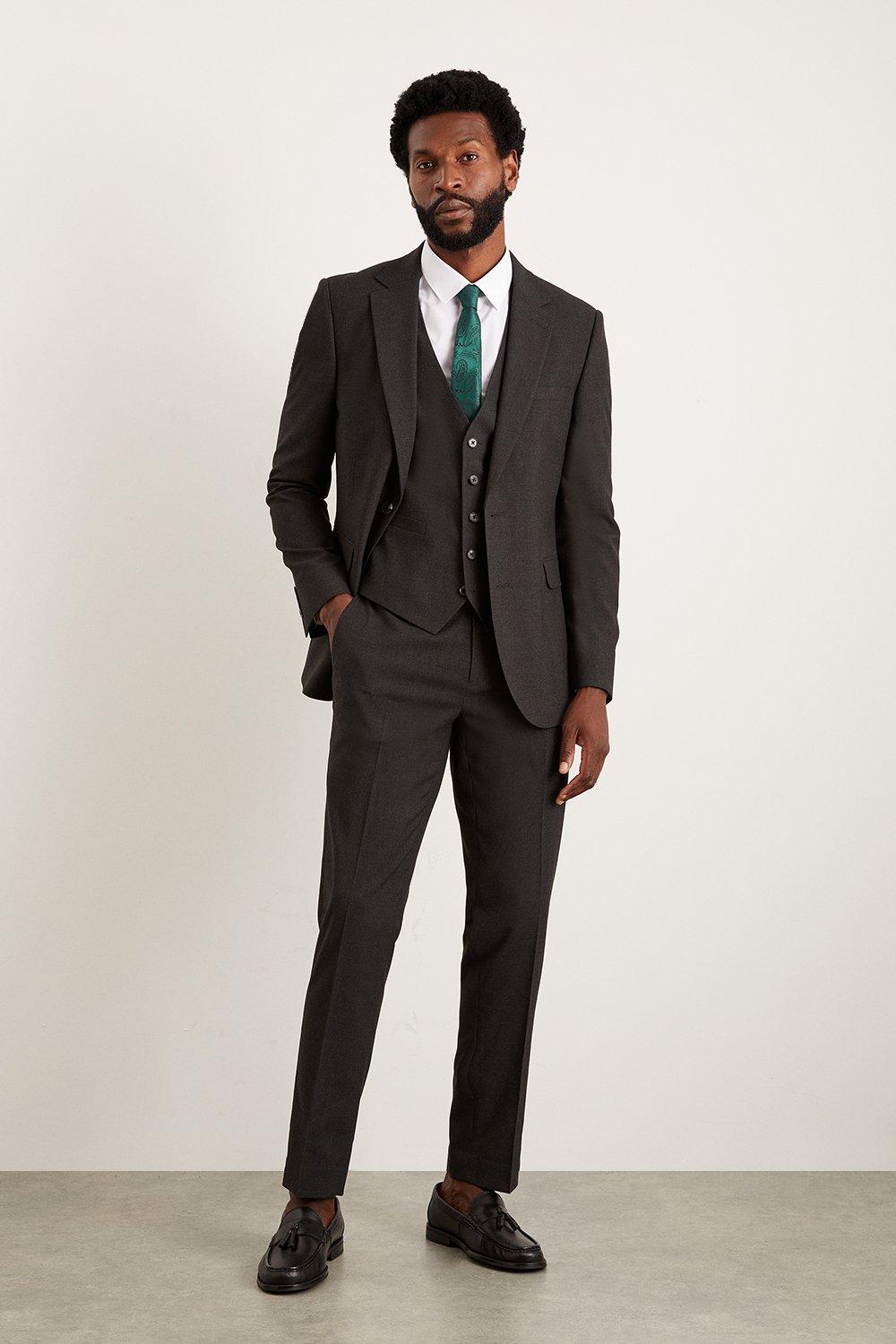 цена Темно-серые костюмные брюки узкого кроя Essential Burton, серый