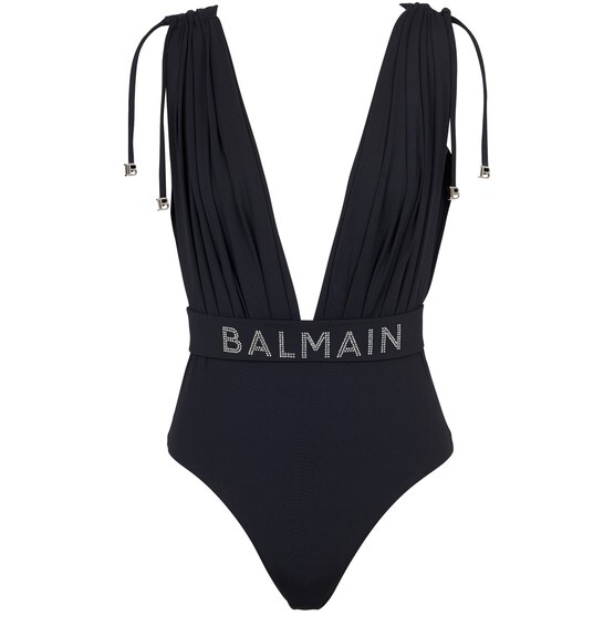 

Драпированный купальник Balmain, черный