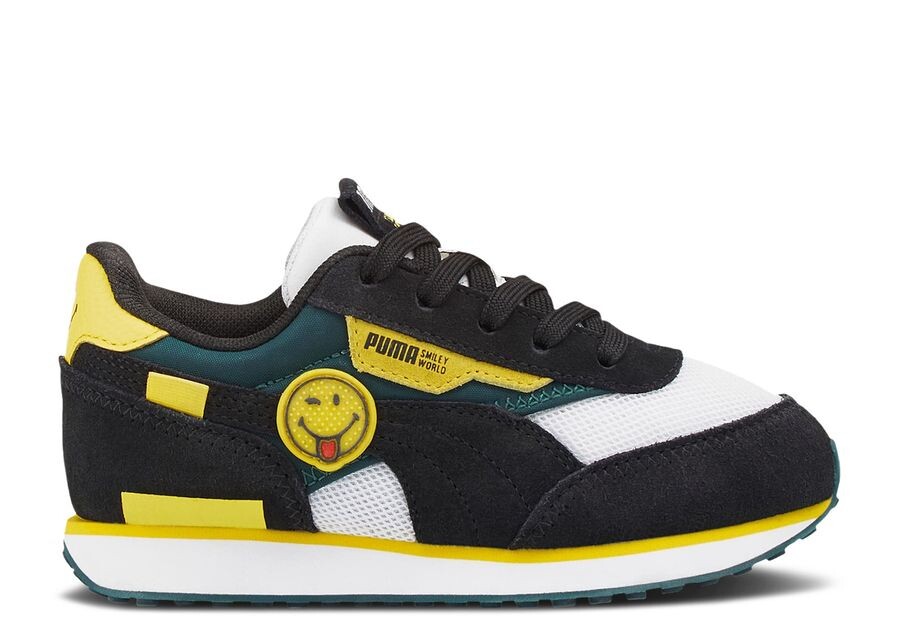 

Кроссовки Puma Smileyworld X Future Rider Little Kid 'Black Vibrant Yellow', черный