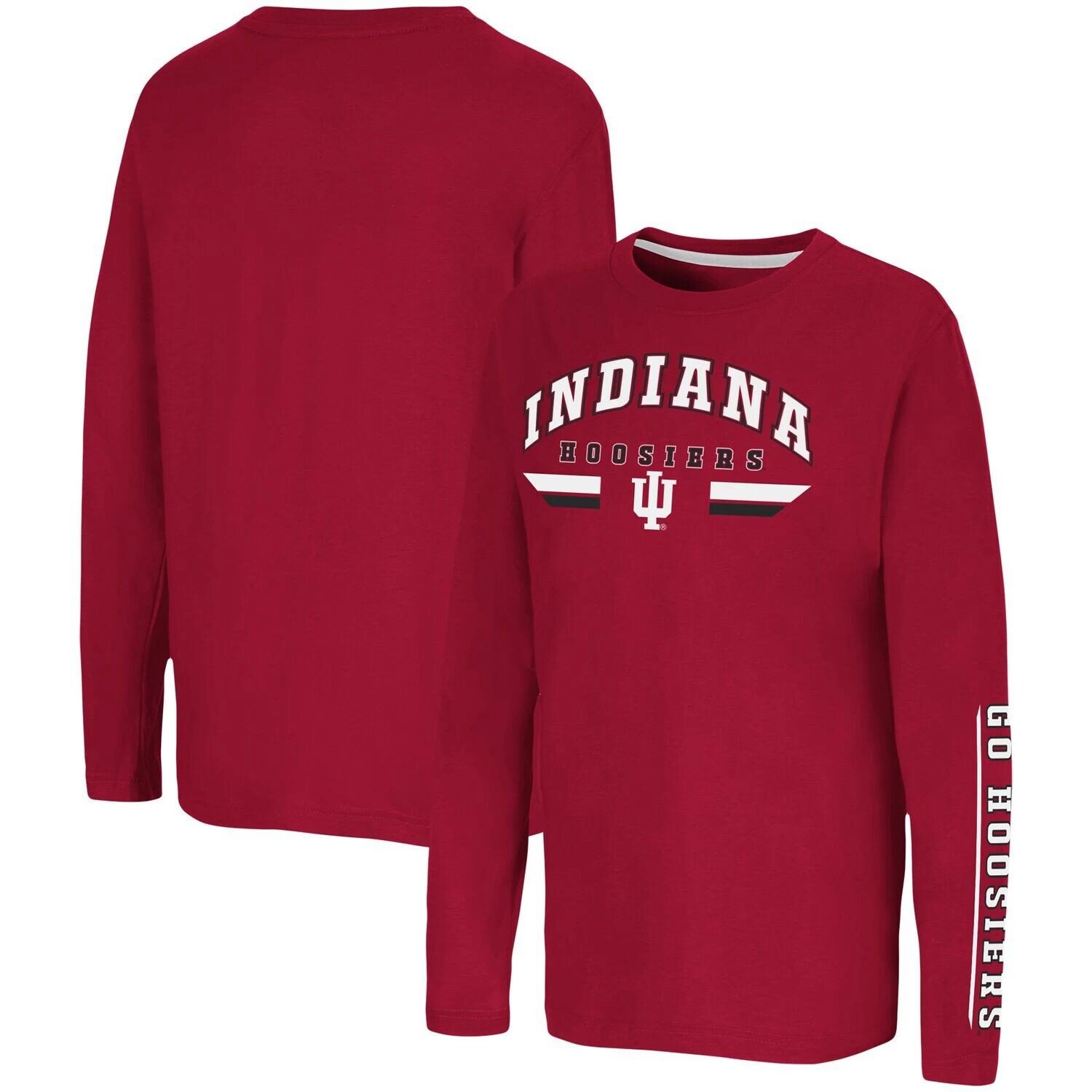 

Футболка с длинными рукавами Youth Colosseum Crimson Indiana Hoosiers Tornado Reef 2-Hit Colosseum
