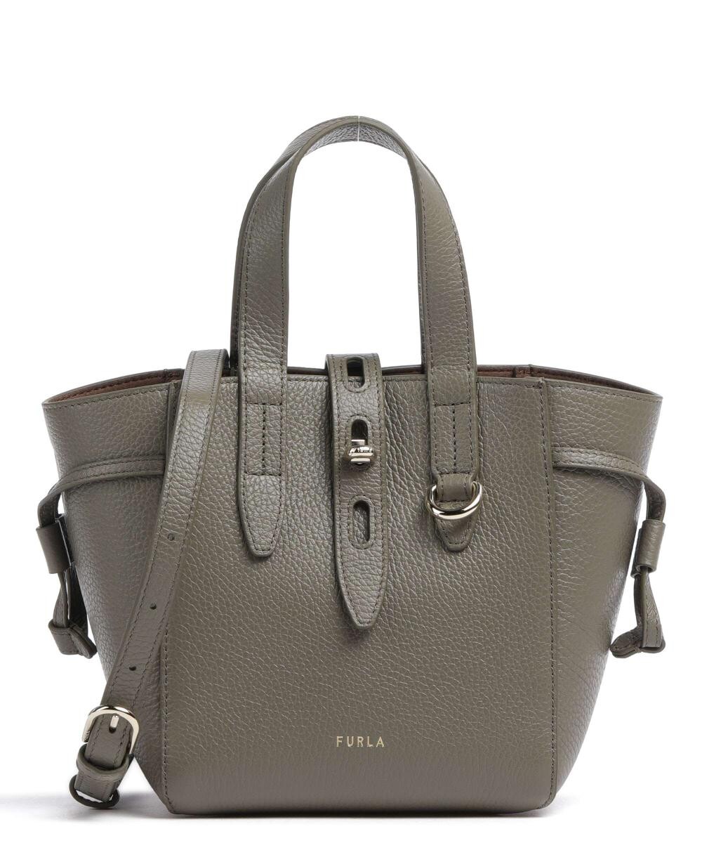 

Мини-сумочка Net из зерненой кожи Furla, хаки
