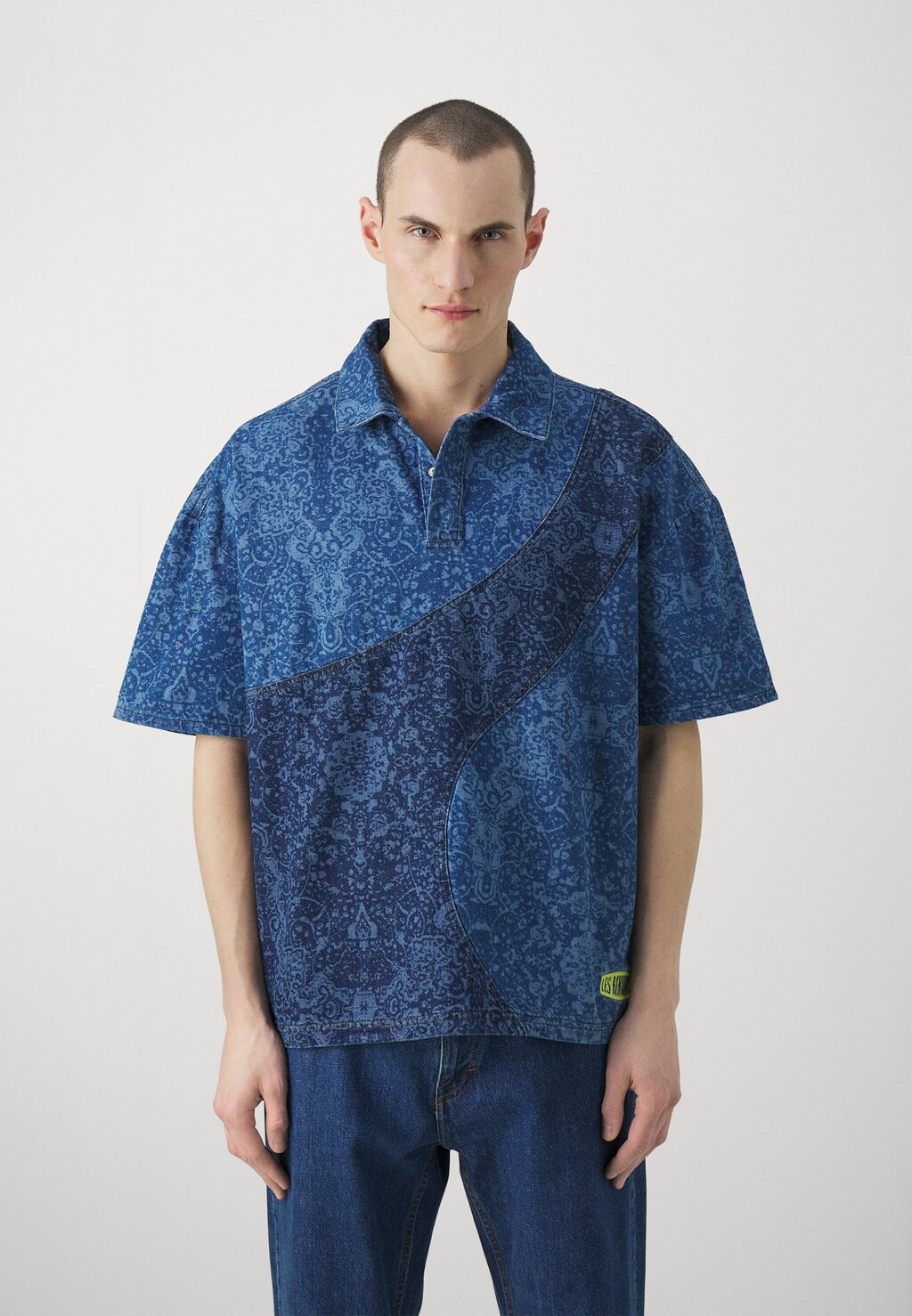 

Блузка на пуговицах TEE UNISEX Les Benjamins, синий деним