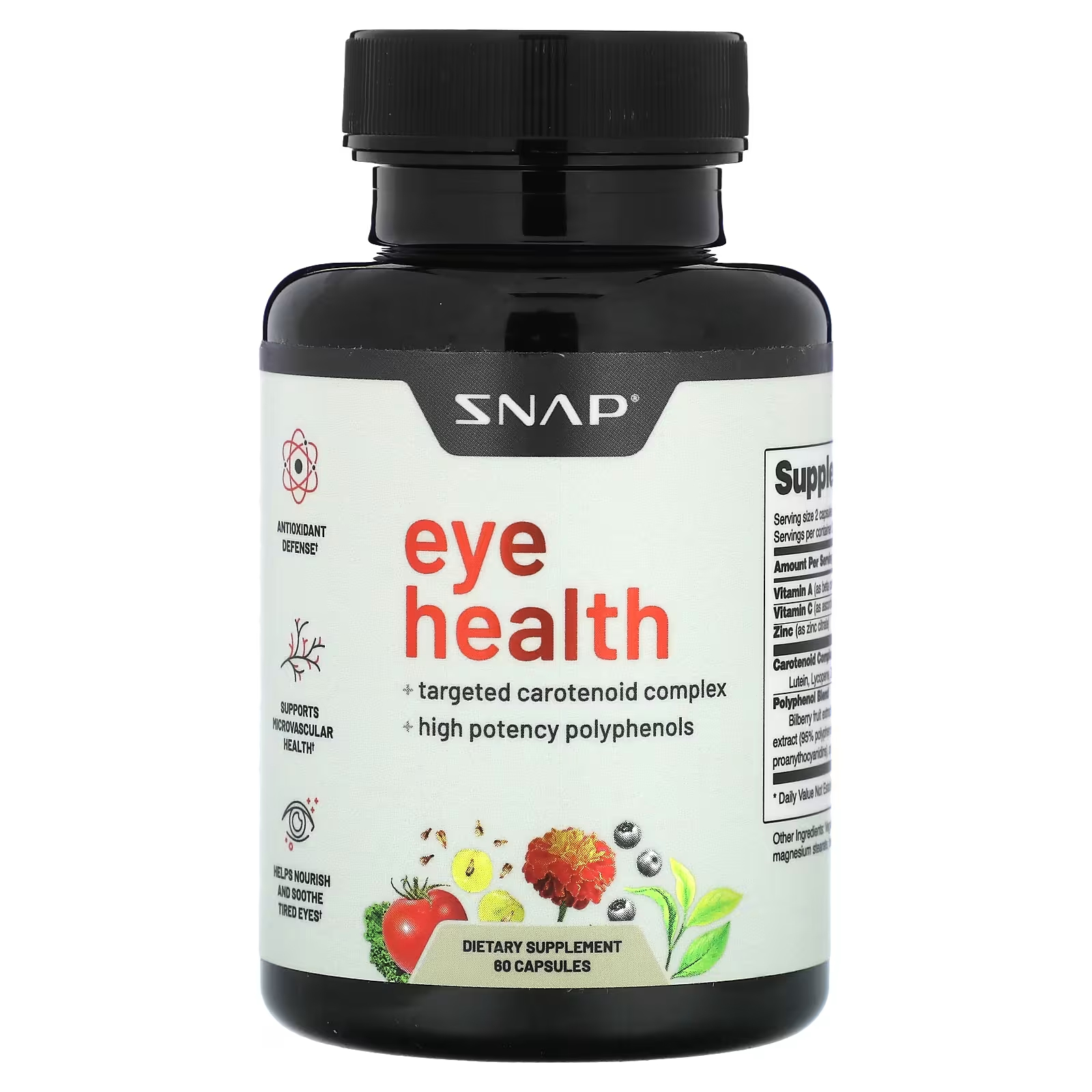Пищевая добавка Snap Supplements здоровье глаз, 60 капсул snap supplements смесь сахара в крови 60 капсул