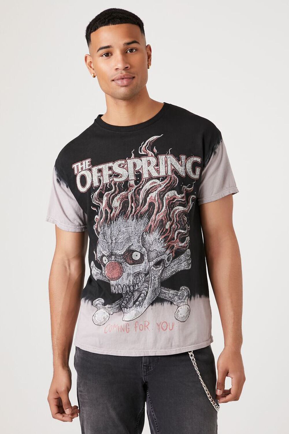 

Футболка с рисунком The Offspring Dip-Dye Forever 21, серо-коричневый