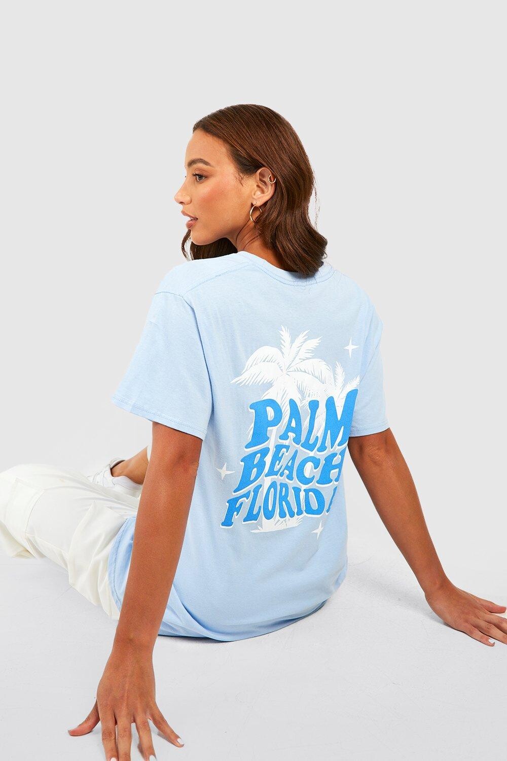 

Футболка tall palm beach florida Boohoo, синий