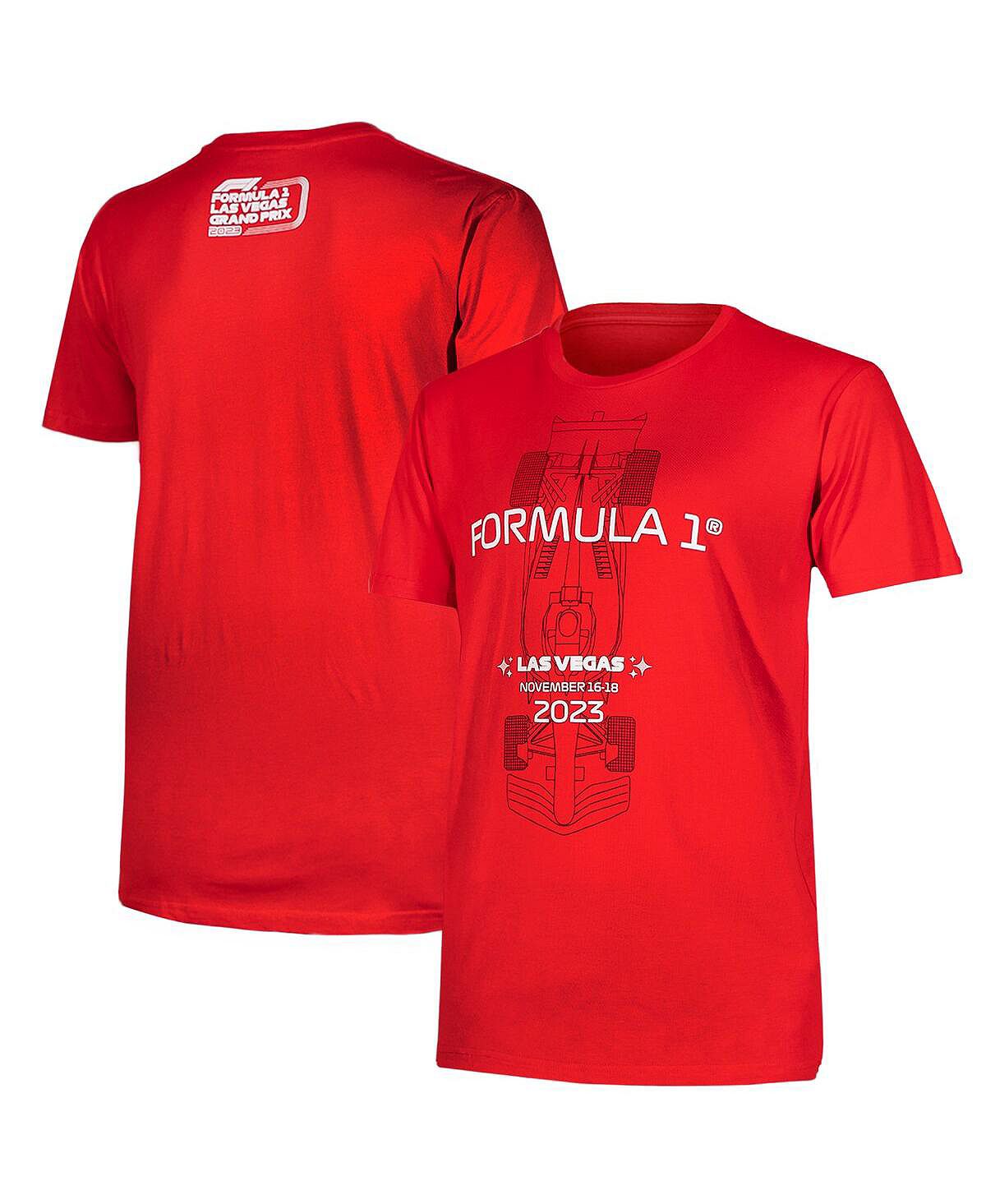 цена Мужская и женская красная футболка Formula 1 Las Vegas Grand Prix Race Ready Insomniac