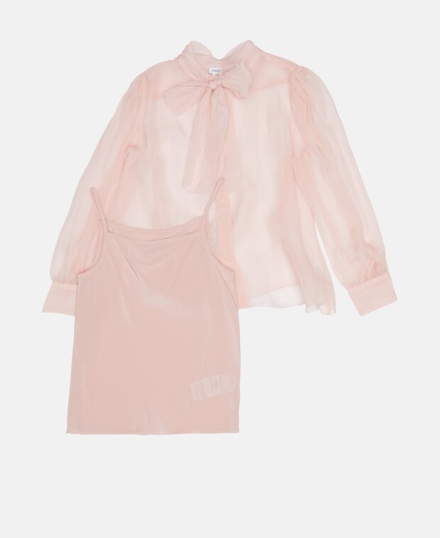 

Шелковая блузка-рубашка Dolce & Gabbana, сирень