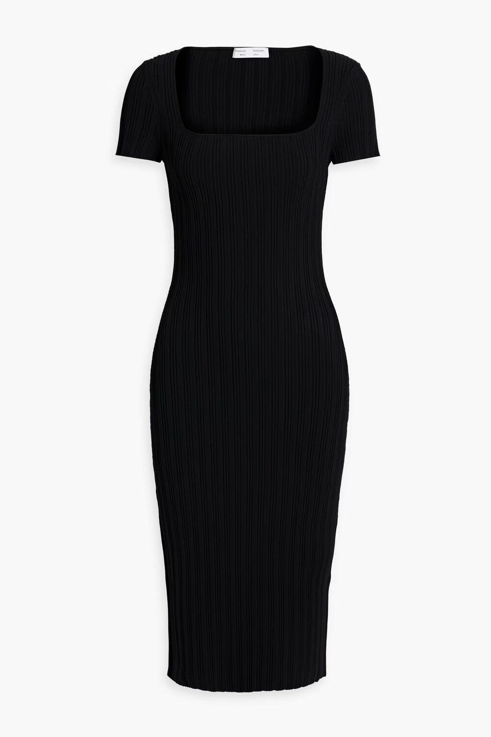 

Платье миди в рубчик с вырезом Proenza Schouler, черный