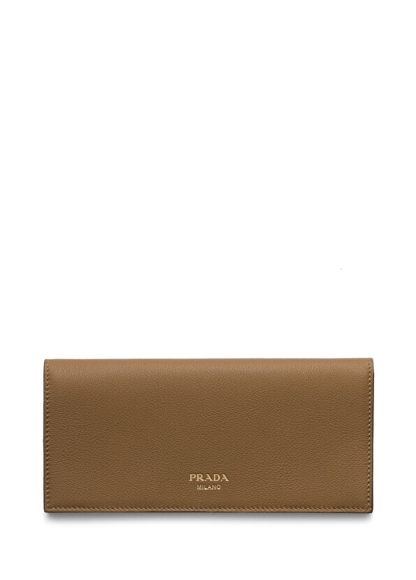 

Кожаный кошелек-конверт Prada, коричневый