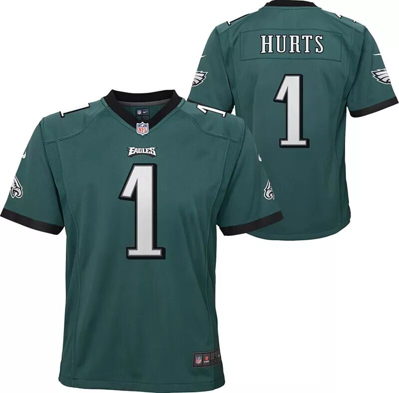 

Зеленая игровая майка Nike Youth Philadelphia Eagles Jalen Hurts #1