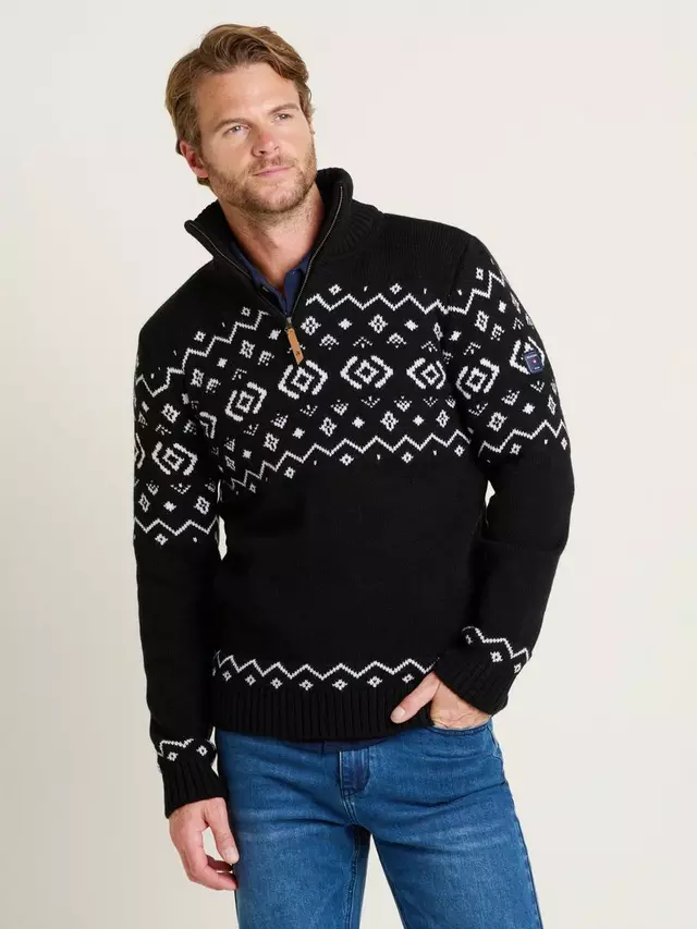

Джемпер Brakeburn Fairisle Zip Through, темно-синий