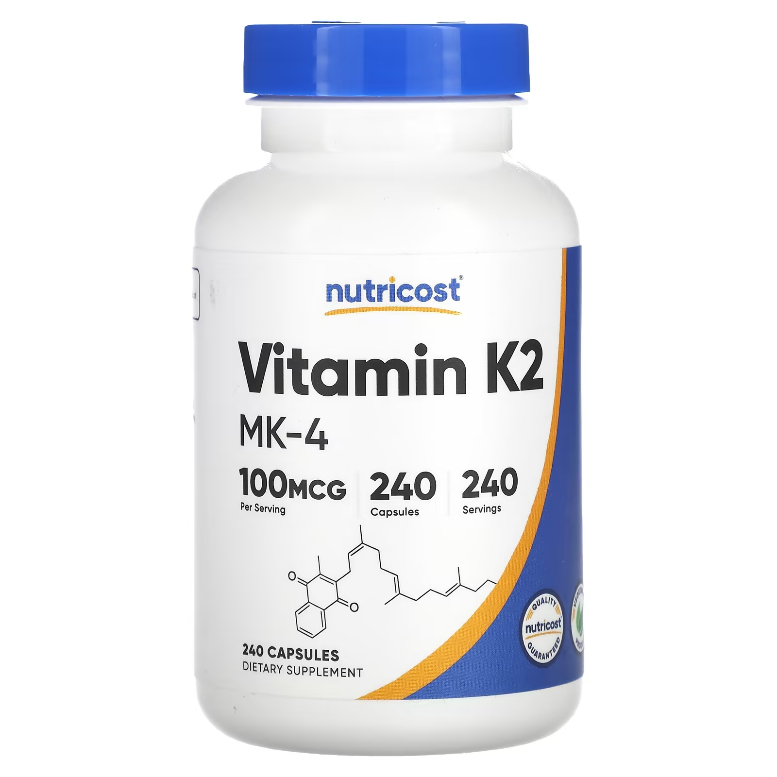 цена Витамин К2 Nutricost 100 мкг, 240 капсул