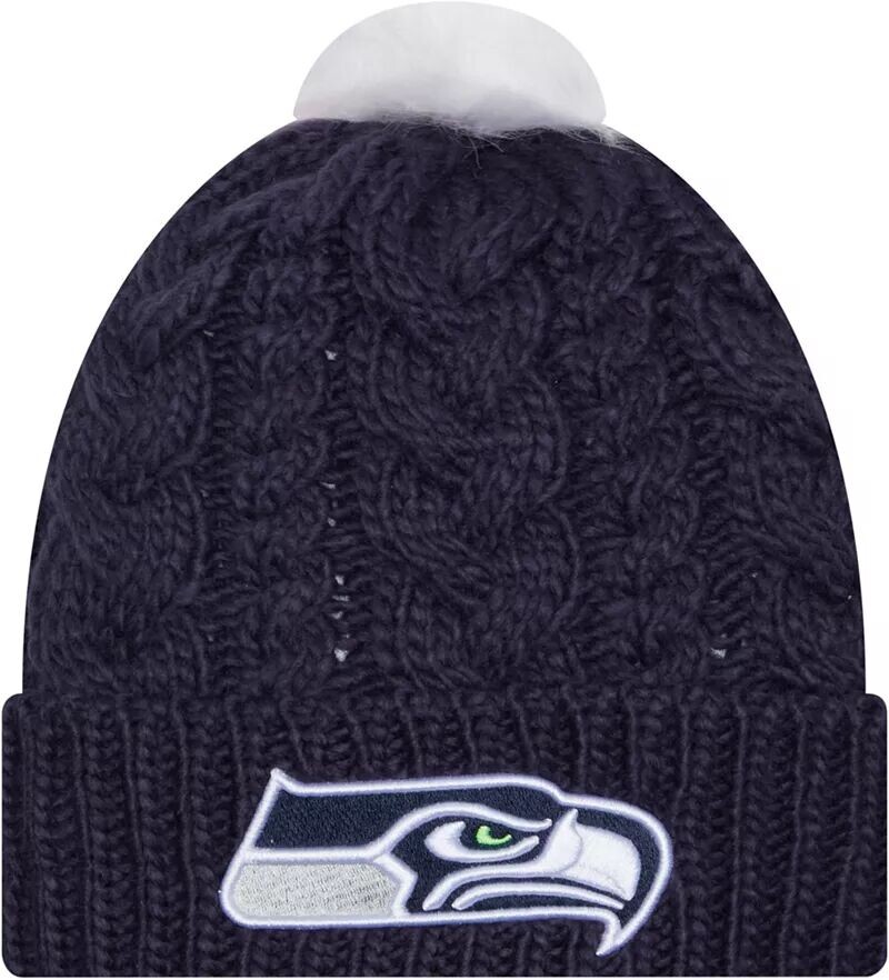 

Женская вязаная шапка с помпоном New Era Seattle Seahawks