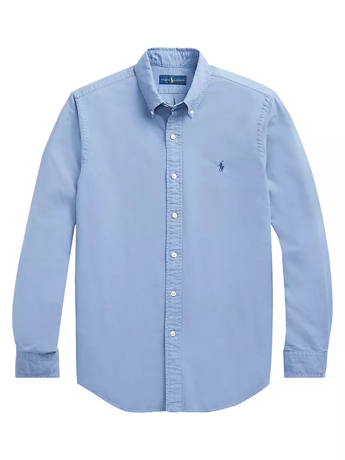 Оксфордская хлопковая рубашка Polo Ralph Lauren, синий