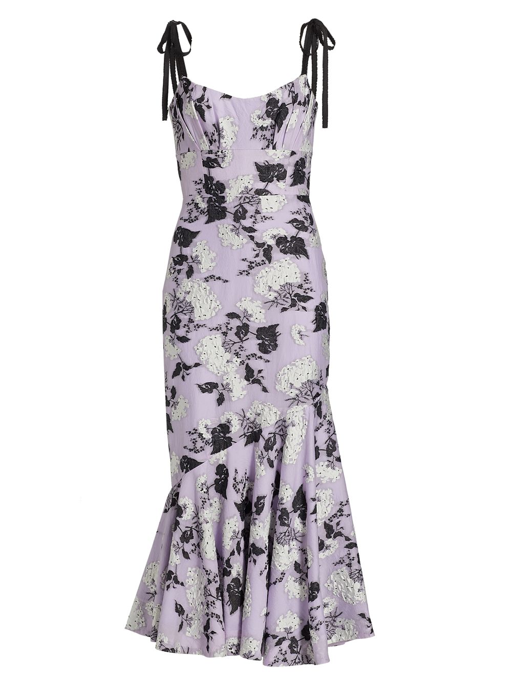 Жаккардовое платье миди с цветочным принтом ML Monique Lhuillier шифоновое платье макси melanie с цветочным принтом ml monique lhuillier цвет floral shadow