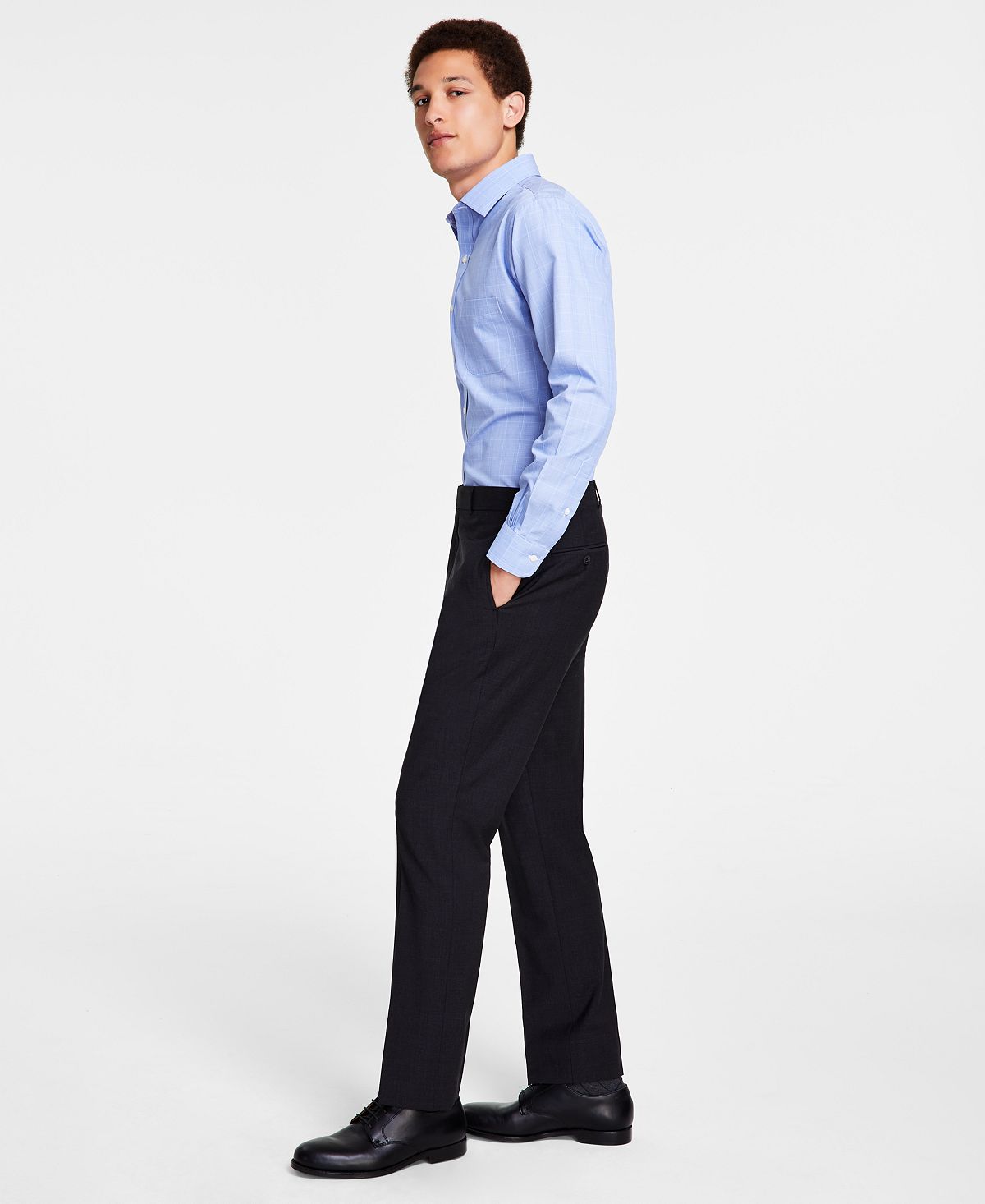 Мужские костюмные брюки классического кроя из эластичной шерстяной смеси Brooks Brothers брюки brooks размер 58 черный