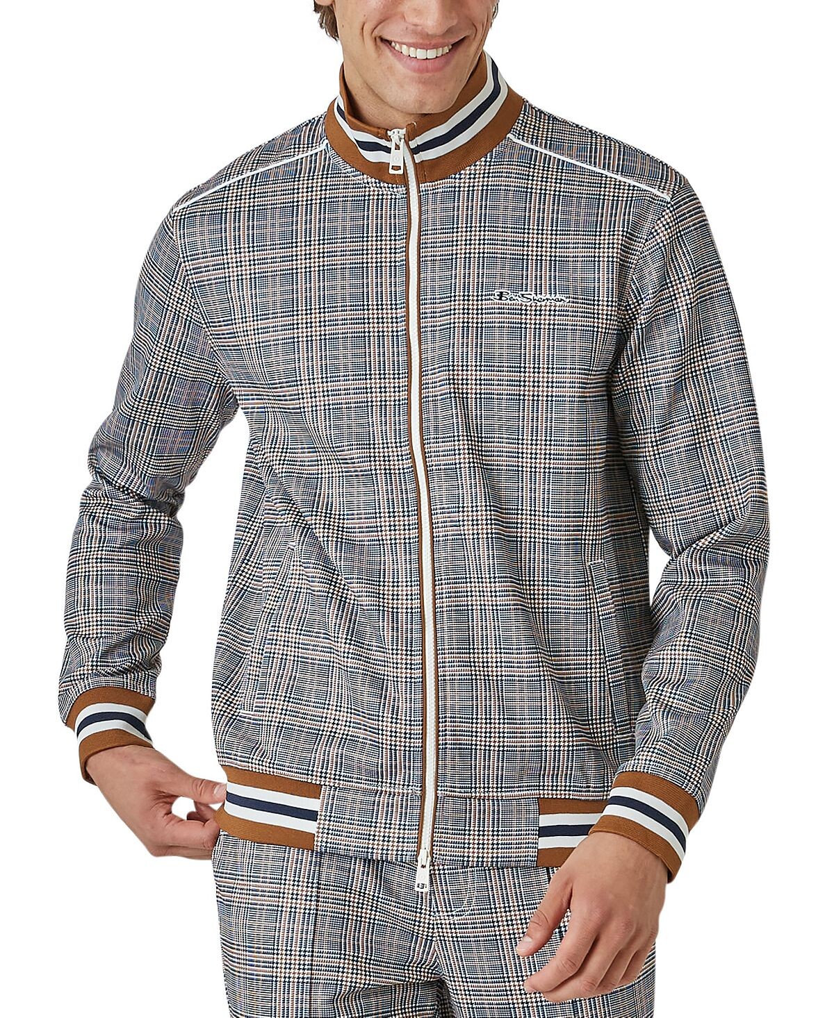 

Мужская спортивная куртка на молнии в клетку Glen Ben Sherman