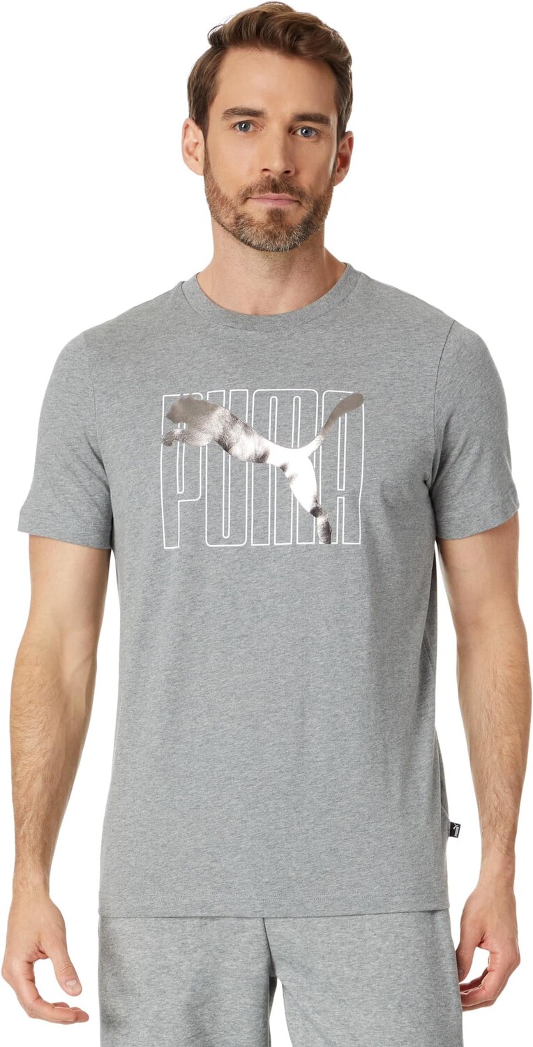 

Праздничная футболка с короткими рукавами Essentials+ Logo Lab PUMA, цвет Medium Gray Heather