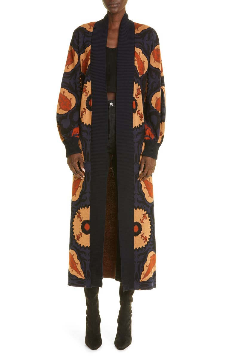 

Кардиган Suzani Midnight из жаккарда Pima Cotton Duster JOHANNA ORTIZ