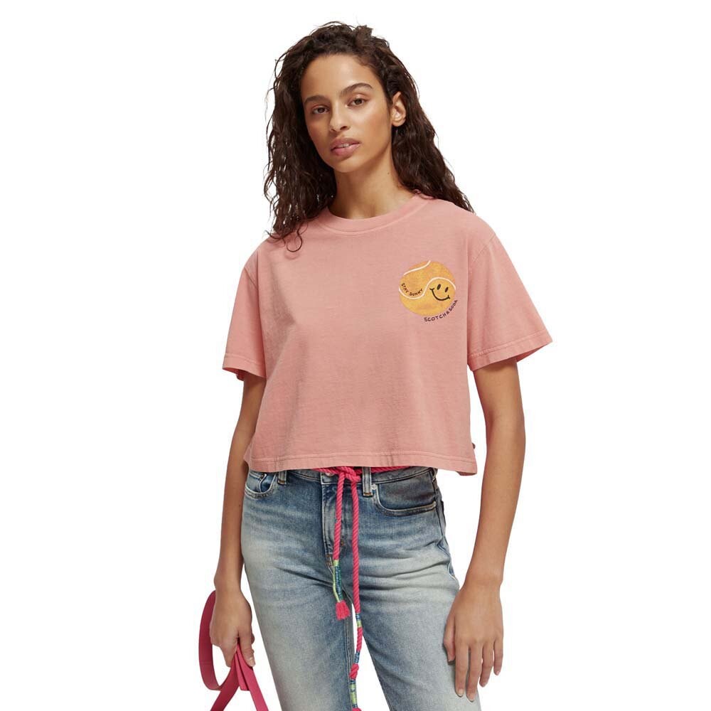 

Футболка Scotch & Soda Forever Summer Washed Cropped, розовый