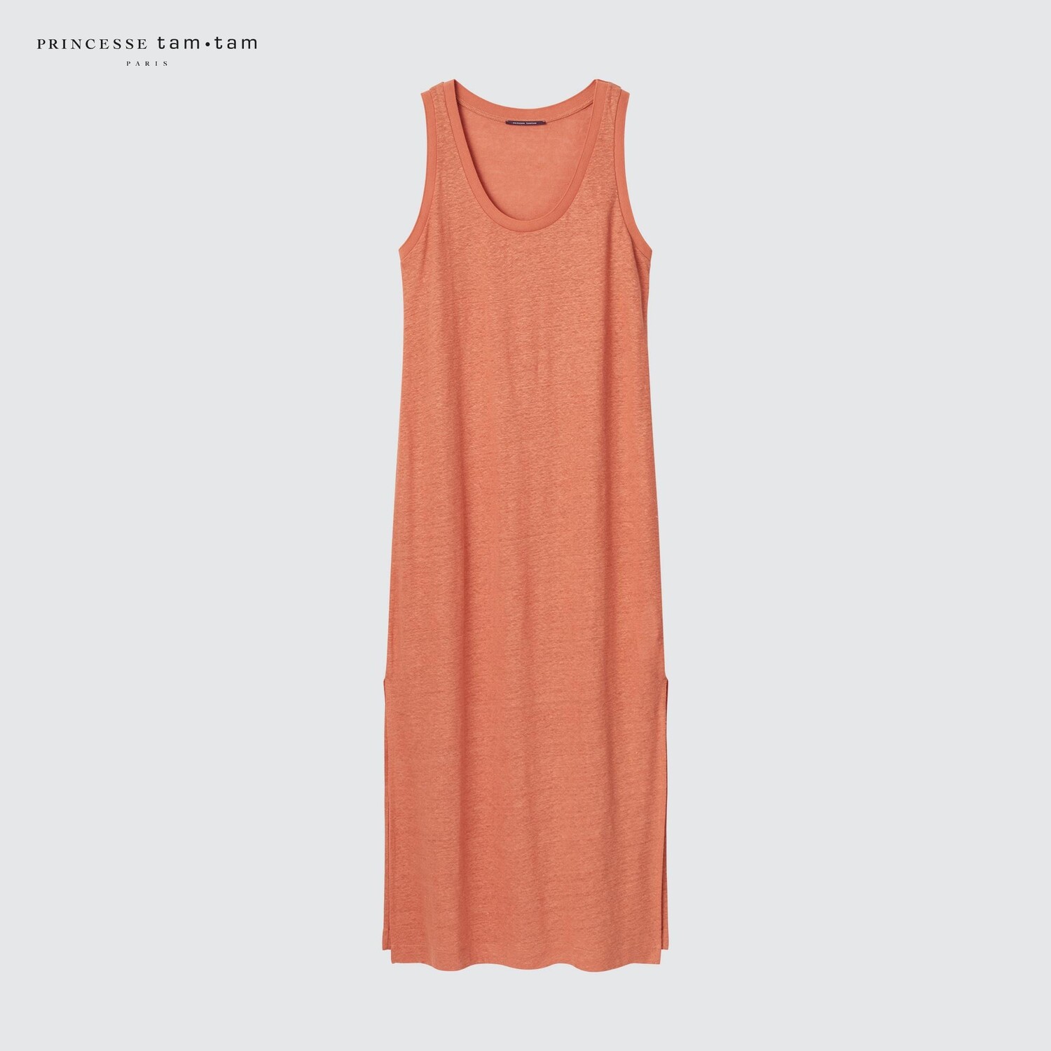 

Льняное платье миди Princesse tam tam Uniqlo, коричневый