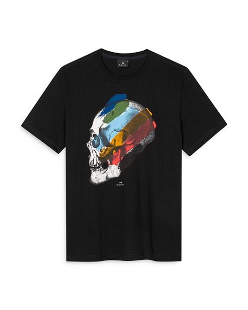

Полосатая футболка с короткими рукавами и черепом PS Paul Smith, цвет Black