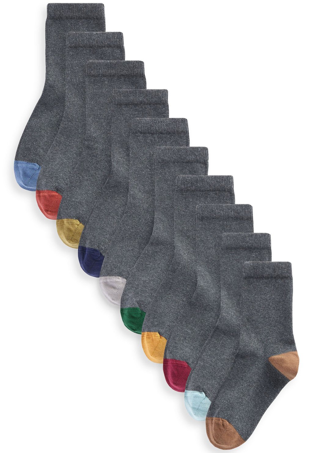 Носки 10 PACK Next, цвет grey with contrast heel and toe cotton mesh gel anti drying heel socks breathable and sweat absorbent heel protection moisturizing heel short socks