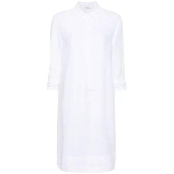 

Платье bead-embellished linen shirt dress Peserico, белый