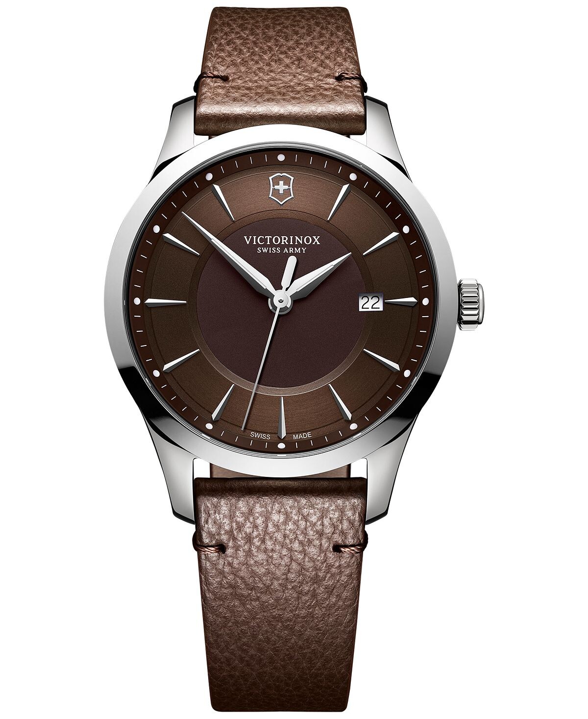 

Мужские часы Swiss Alliance с коричневым кожаным ремешком, 40 мм Victorinox