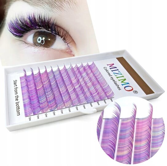 

Ресницы цветные 8-13мм, D, 12 полосок, PURPLE MIX, Inny producent
