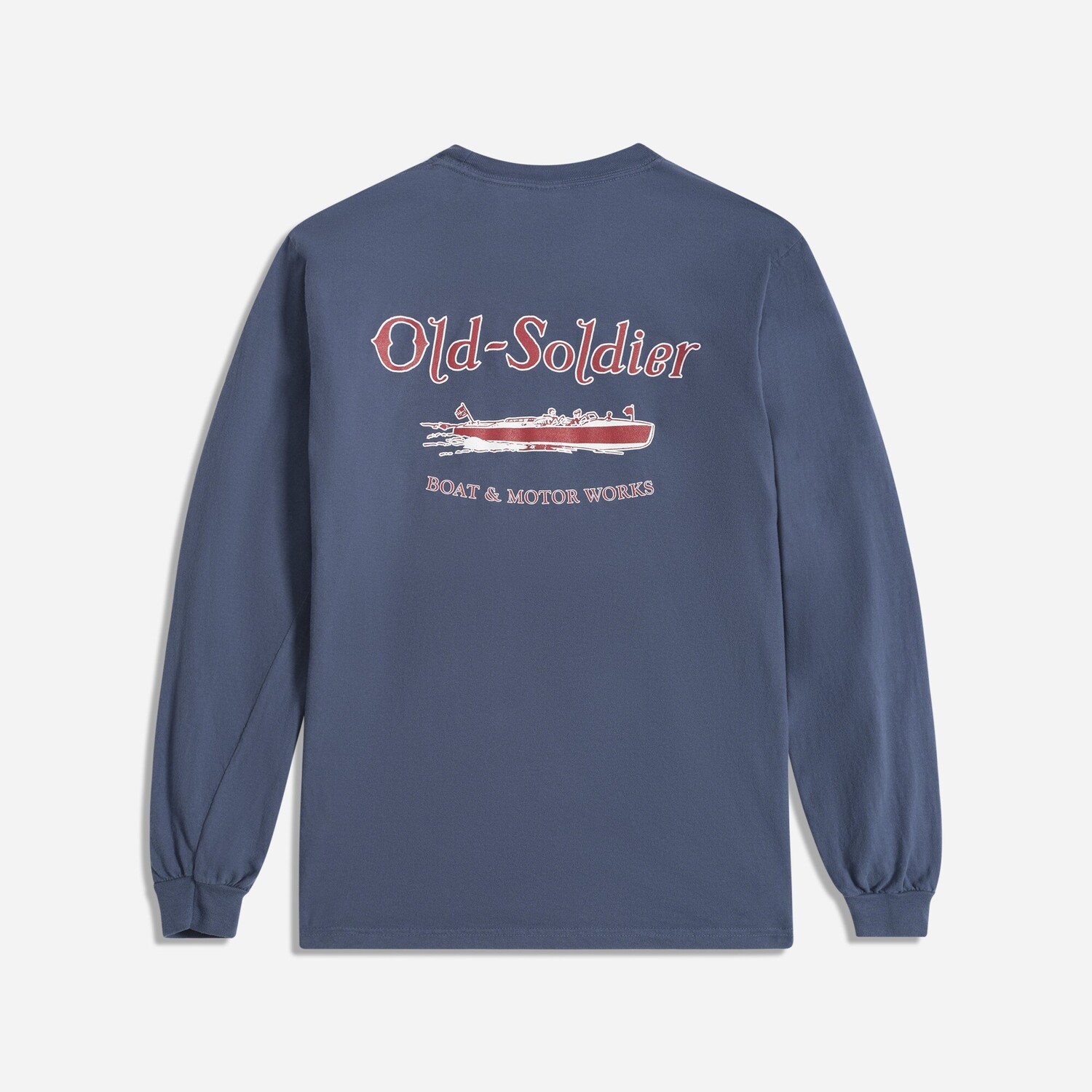 

Футболка с длинным рукавом и карманом «Лодка и мотор» Old Soldier, синий