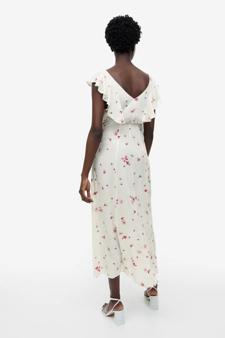 

Платье с рюшами H&M, бежевый