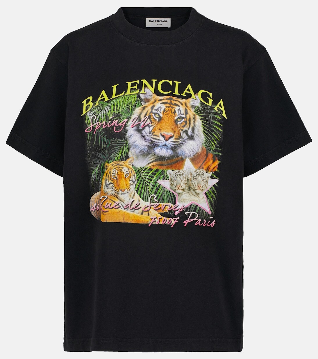 

Футболка из хлопкового джерси с логотипом Balenciaga, черный
